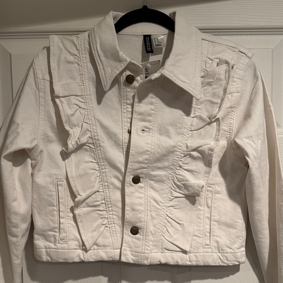 H&M White Ruffle Jean Jacket - Picture 8 of 13
